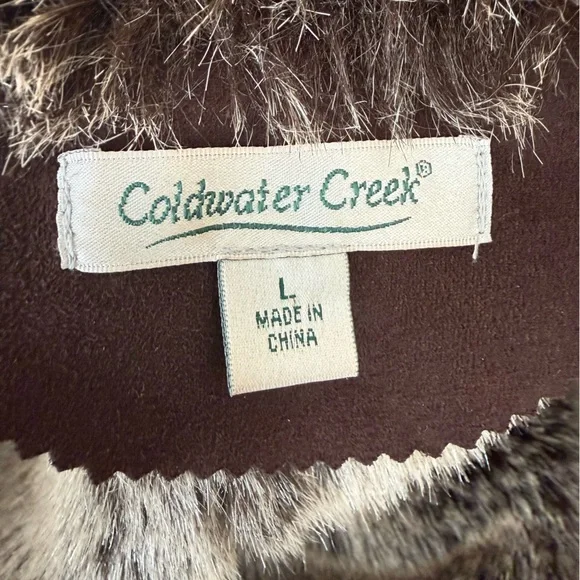 Coldwater Creek Faux Suede & Faux Fur Coat - Picture 5 of 13